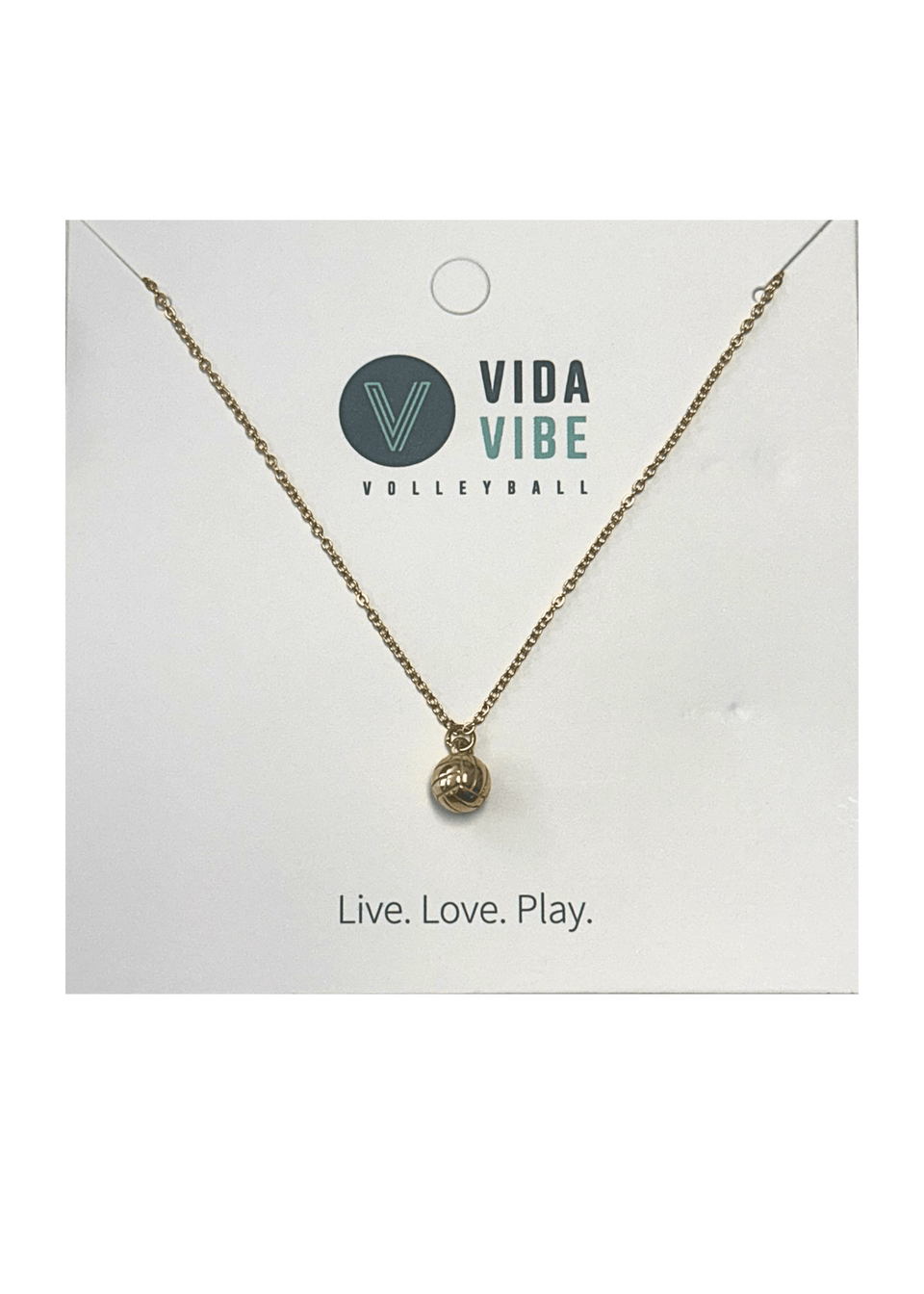 Gold Volleyball Necklace